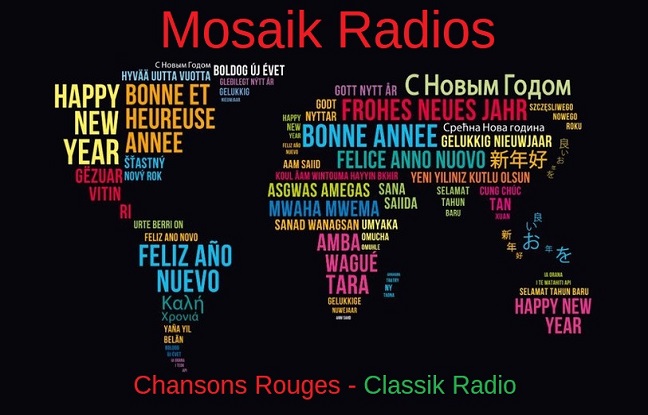 Mosaik Radios avec Chansons Rouges et Classik Radio vous souhaitent une très bonne année 2024