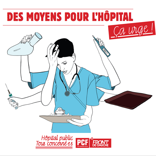 Plan urgence hôpital, la réaction des parlementaires communistes, Alain Brunell, Laurence Cohen, Cécile Cukierman