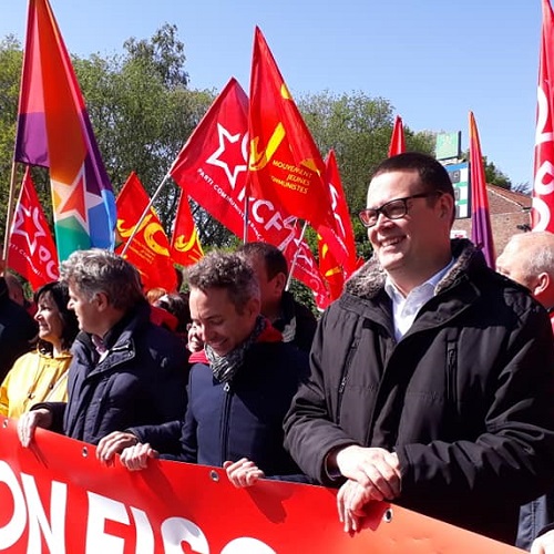 Manifestation à Néchin contre l évasion fiscale des communistes français et belges