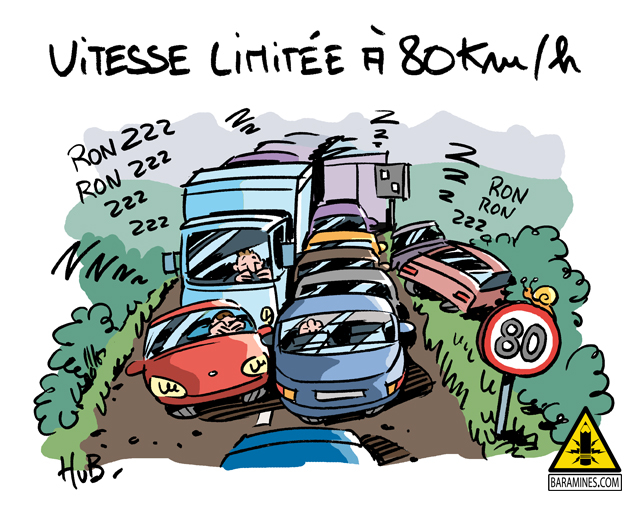 Limitation à 80 km/h parodie et humour
