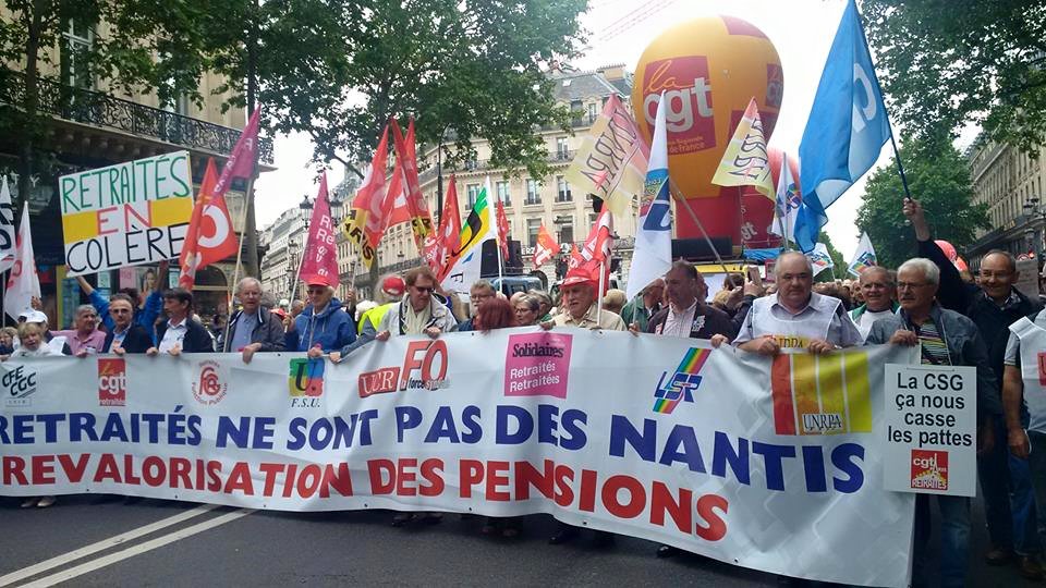 Manifestation des retraités à Paris le 14062018 et entretien avec Pierre Laurent